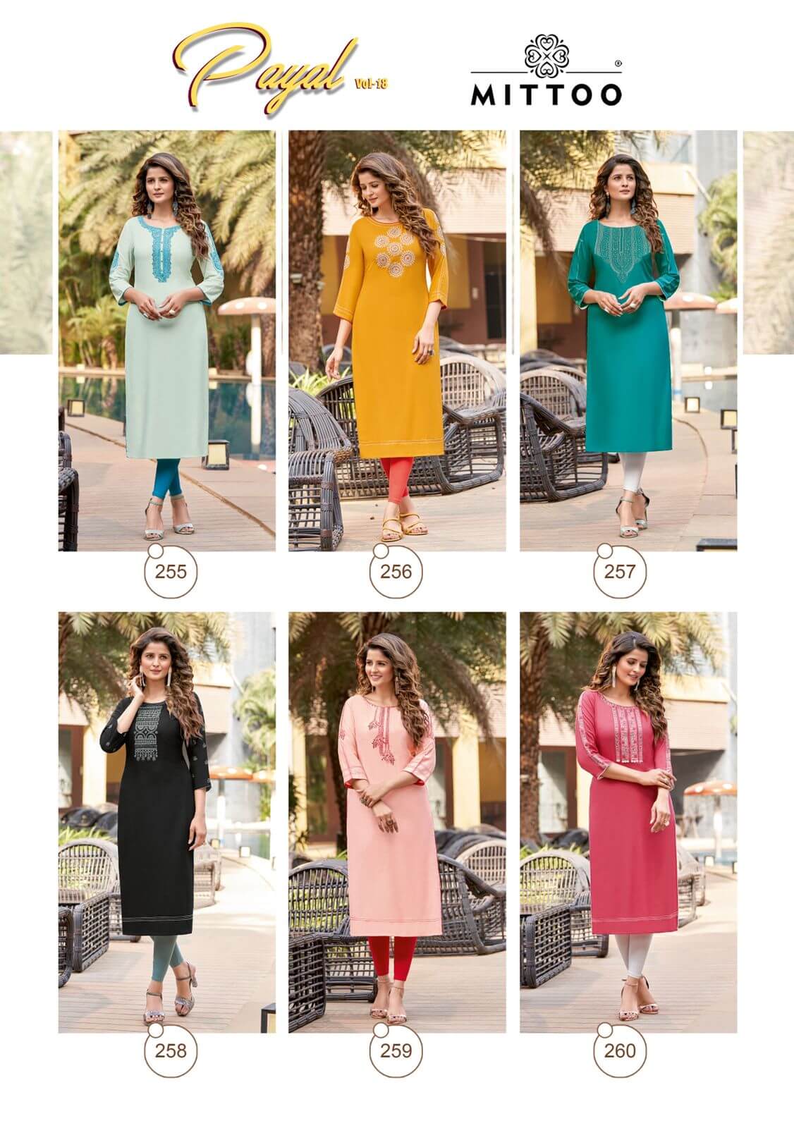 Mittoo Payal vol 18 Straight Cut Kurti Wholesale Catalog, Buy Full Catalog of Mittoo Payal 18 Kurtis In Wholesale Price Online